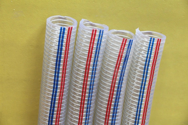 PVC عالية درجة الحرارة مقاومة السلك الفولاذ خرطوم معزز